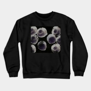 Simple abstract background with bubbles, falling confetti. Watercolor dots (circles) on black. Perfect for greeting card, postcard, poster, logo, textile, fabric, packaging, wrapping paper. Crewneck Sweatshirt